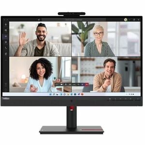 Lenovo Think Vision T27hv 30 27' Qhd Monitor Ips 2560x1440 16:9 Height Adjustable Tilt Swivel Pivot Webcam Mic Speaker Dp Hdmi Usb C Lan Dp 4x Usb3 Hub