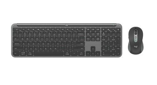 Logitech 920-012475, MK950 Signature Slim Wireless Keyboard and Mouse Combo, Bluetooth, USB, Graphite, 1 Year Warranty