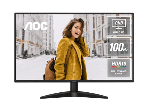 AOC Q27B36, 27" IPS, 2560x1440, 16:9, 4ms, 100Hz, Adaptive Sync, 1xHDMI, 1xDP, VESA, Tilt, 3 Year Warranty