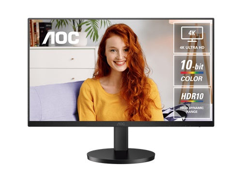 AOC U27B3AF, 27" IPS, 3840x2160, 16:9, 4ms, 2xHDMI, 1xDP, Speakers, VESA, Adjustable Height, Tilt, 3 Year Warranty