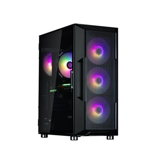 Zalman i3 NEO ARGB Black, Mid Tower, Tempered Glass, Drive Bays: 2x Combo (3.5" or 2.5"), 3x 2.5", Expansion Slot: 7, Motherboard Support: ATX / mATX / Mini-ITX, Pre-Installed Fan: 4x 120mm ARGB, 1 Year Warranty