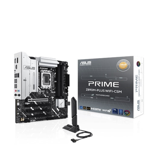 Asus Prime Z890 M Plus Wifi Csm Lga1851 M Atx Motherboard 192 Gb, 4x Ddr5, 1 X Pc Ie 5.0 X16 Slots, 3 X M.2 Slots, 6 X Sata 6 Gb/S