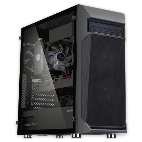 Zalman Z1 PLUS, Mid-Tower, Tempered Glass, Drive Bays: 2x3.5", 3x2.5", 1x5.25" (ODD), Expansion Slot: 7, Motherboard Support: ATX/mATX/Mini-ITX, Pre-Installed Fan: 3x120mm, 1 Year Warranty