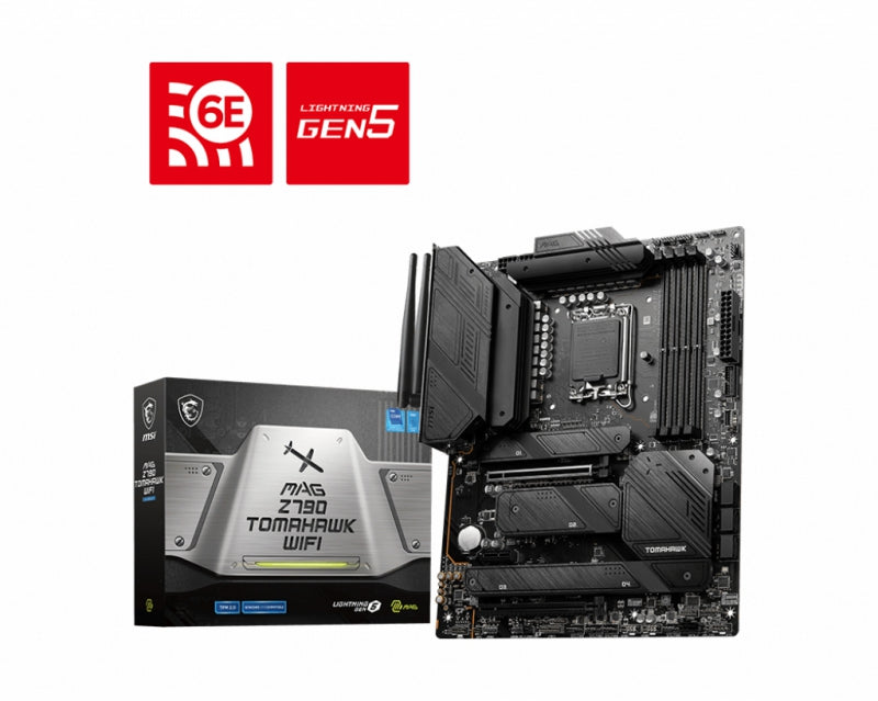 Msi Mag Z790 Tomahawk Wifi Intel Lga 1700 Atx Motherboard, 4x Ddr5128 Gb, 1x Pci E X 16, 1x Pci E X 14, 4x M.2, 7x Sata, 10x Usb 3.2,(Eol)
