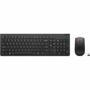 Lenovo Essential Wireless Combo Keyboard & Mouse Gen2 Low Profile Adjustable Tilt Leg Spill Resistant 1600 Dpi 3 Buttons Optical Sensor 18mths Battery