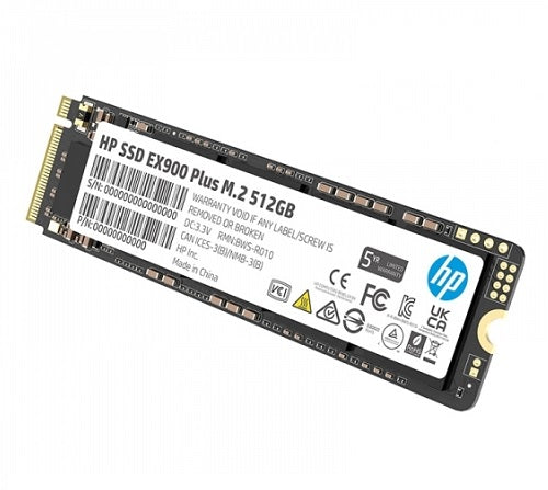 HP 35M33AA#ABB, EX900 Plus SSD, 512GB, M.2, PCIe3.0, Read Speed: 3200 MB/s, Write Speed: 2200 MB/s, 5 Year Warranty