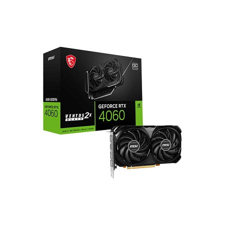 Msi N Vidia Ge Force Rtx 4060 Ventus 2 X Black 8 G Oc Video Card 2490 M Hz Boost Clock, 8 Gb Gddr6,Display Port X 3 (V1.4a),Hdmi X 1