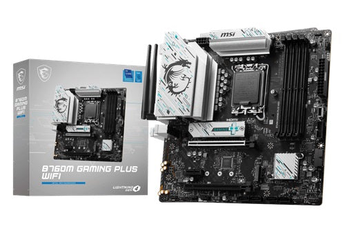 Msi B760 M Gaming Plus Wifi Atx Motherboard, 4x Ddr5~192 Gb, 5x Pci E X 16, 2x M.2, 4x Sata, 2x Usb 3.2 , 4x Usb 2.0 1 Us Bx C