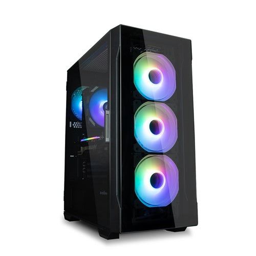 Zalman I3 NEO TG BLACK, Mid-Tower, Tempered Glass, Drive Bays: 2x3.5"/2.5", 3x2.5", Expansion Slot: 7, Motherboard Support: ATX/mATX/Mini-ITX, Pre-Installed Fan: 4x120mm, ARGB, Black, 1 Year Warranty