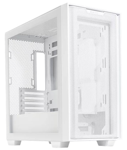Asus A21 Micro Atx White Case, Mesh Front Panel, Support 360mm Radiators, Graphics Card Up To 380mm, Cpu Air Cooler Up To 165mm (Btf)