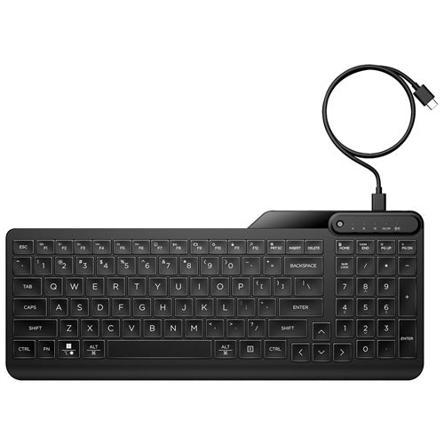 HP 7N7C1AA, 405 Multi-Device Backlit Wired Keyboard, 1 Year Warranty