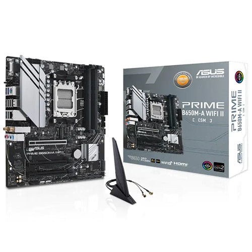 Asus Amd B650 M Prime B650 M A Wifi Ii Csm (Am5) Micro Atx Motherboard 4x Ddr5 192 Gb, 1x Pc Ie 4.0 X16 Slot,2 X M.2 Slots, 4 X Sata,Wi Fi 6 1 X Hdmi.1