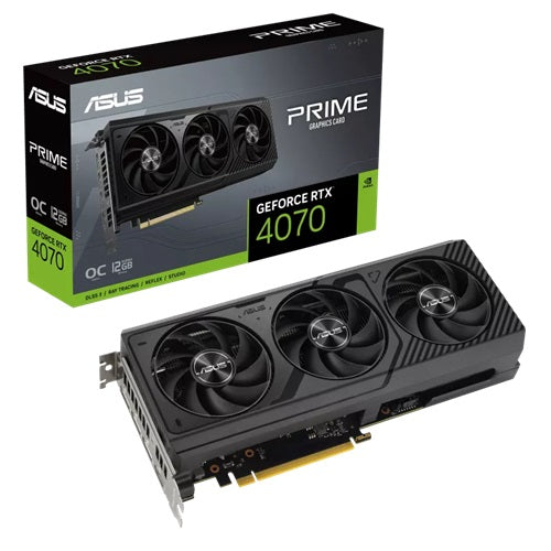 ASUS GeForce RTX 4070, PRIME OC 12GB GDDR6X , CUDA Cores: 5888, Axial-tech fans, PCIe 4.0, 3x DisplayPort 1.4a, 1x HDMI 2.1a, 3 Year Warranty
