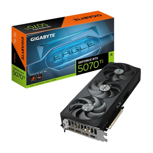 Gigabyte GV-N507TEAGLE OC-16GD, Nvidia GeForce RTX™ 5070 Ti EAGLE OC SFF, 16GB GDDR7, Core Clock: TBD, Cuda Core: 8960, 1xHDMI, 3xDP, PSU: 750W, PCIe5.0, 3 Year Warranty