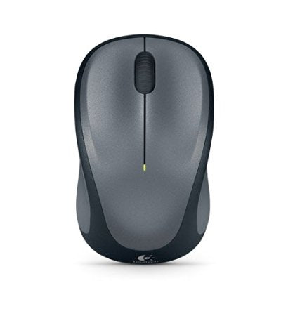 Logitech M235 Wireless Mouse Grey Contoured Design Glossy Comfort Grip Advanced Optical Tracking 1 Year Battery Life