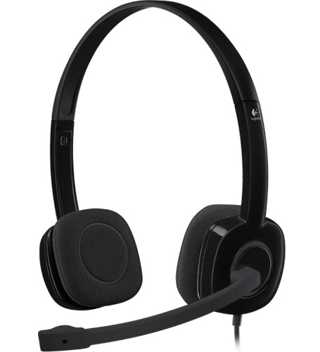 Logitech H151 Stereo Headset Light Weight Adjustable Headphones With Microphone 3.5mm Jack In Line Audio Controls Noise Cancelling