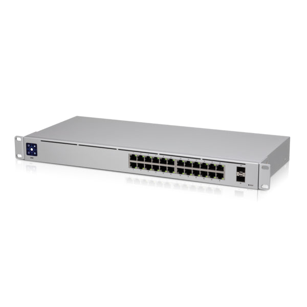 Ubiquiti USW-24-AU, UniFi 24 port Managed Gigabit Switch, 24x Gigabit Ethernet Ports, with 2xSFP, Touch Display, Fanless, 1 Year Warranty