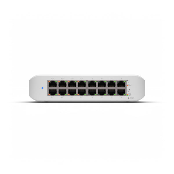 Ubiquiti Uni Fi Switch Lite 16 Po E, Layer 2, 16x Gb E Rj45 Ports, 8x 802.3at Po E+ Ports, 45 W Po E, Silent Operation, Wallmount Kit Include, 2 Yr Warr