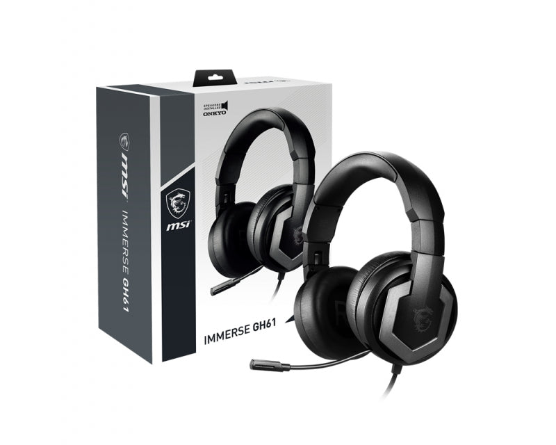 MSI Immerse GH61, Gaming Headset, High-quality retractable Microphone, 7.1 Surround Sound, Wired, 1 Year Warranty
