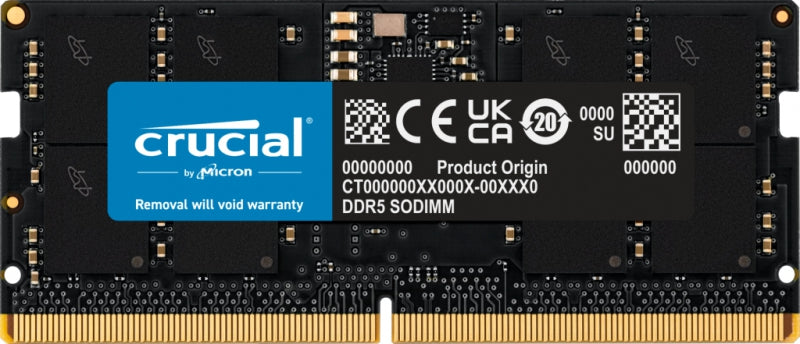 Crucial 16 Gb (1x16 Gb) Ddr5 Sodimm 4800 M Hz C40 1.1 V Notebook Laptop Memory