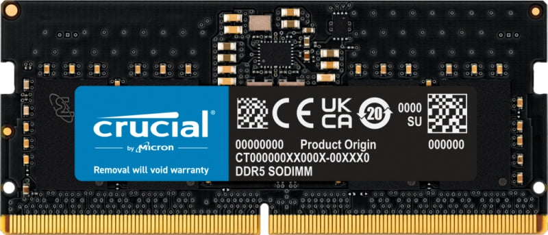 Crucial 8 Gb (1x8 Gb) Ddr5 Sodimm 4800 M Hz C40 1.1 V Notebook Laptop Memory