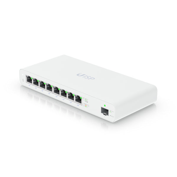 Ubiquiti Uisp Switch, 8 Port Gb E Switch W/ 27 V Passive Po E, For Micro Po P Applications, 110 W Po E Budget, Fanless, Layer 2 Switching, 2 Yr Warr
