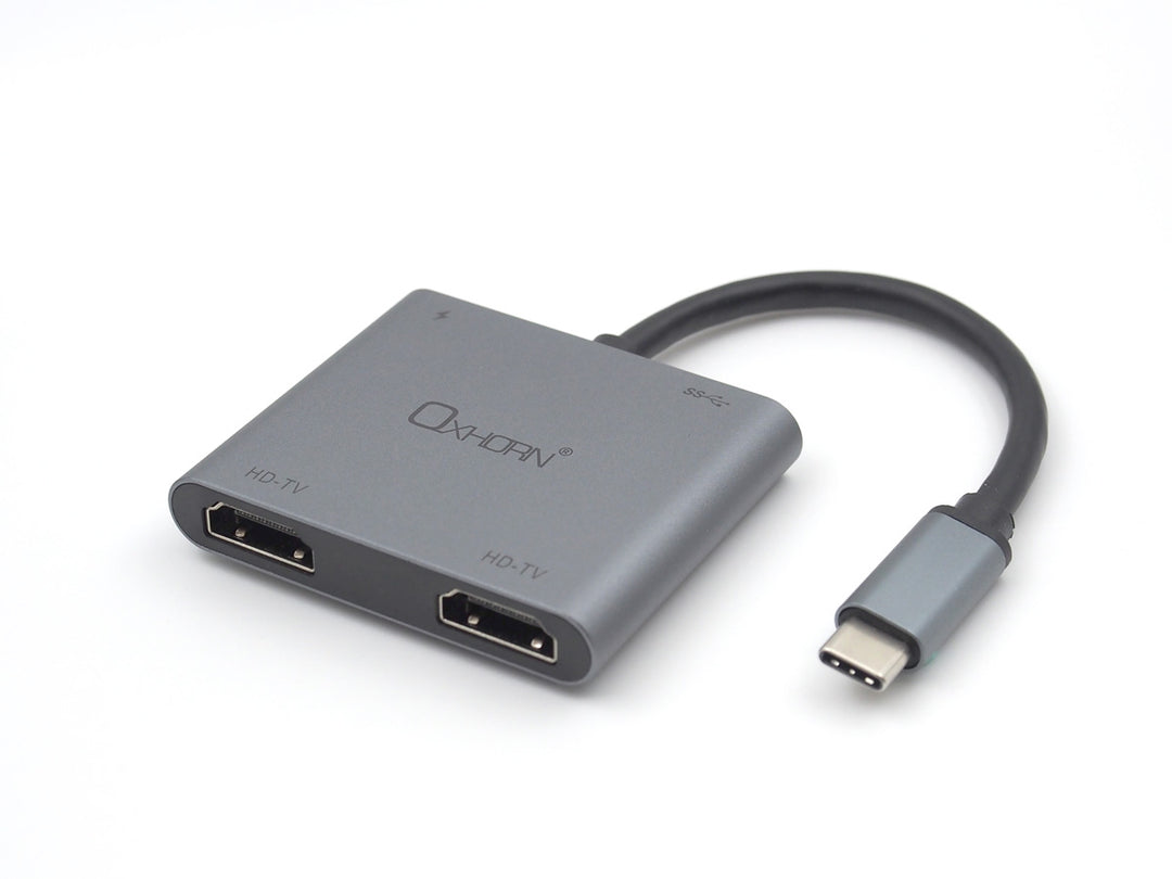 USB C Dual HDMI Display Adapter (4 in 1)