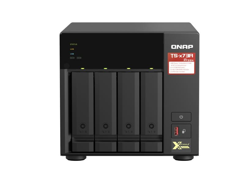 Qnap Ts 473 A 8 G 4 Bay Nas 8 G Ddr4 Amd V1500 B Quad Core 2.2 G Hz Processor 2x M.2 2280 Pc Ie Gen3 X1 Slots Hot Swappable 3x Usb 3.2 3 Yr Wty