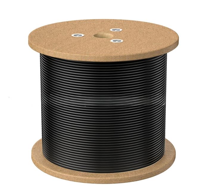 8 Ware 350m Cat6 A Utp Lan Network Cable Roll 24 Awg Pve Hdpe 7.4mm Uv Stabilised Jacket Wooden Reel Outdoor Black