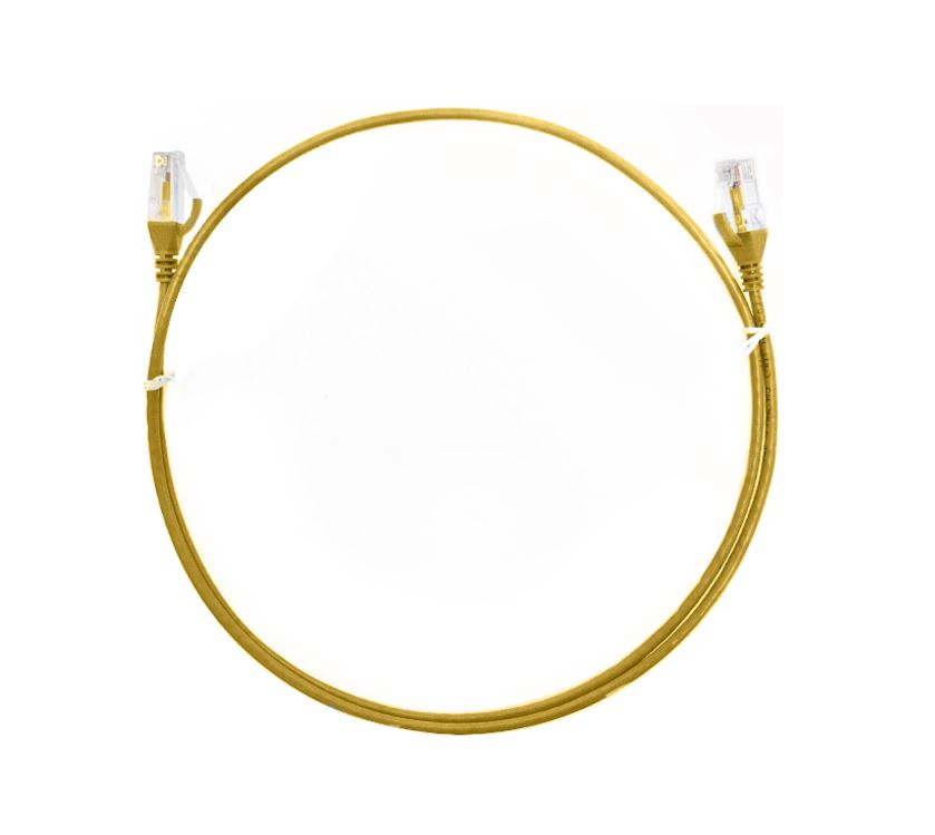 8ware Cat6 Ultra Thin Slim Cable 5m / 500cm Yellow Color Premium Rj45 Ethernet Network Lan Utp Patch Cord 26 Awg For Data