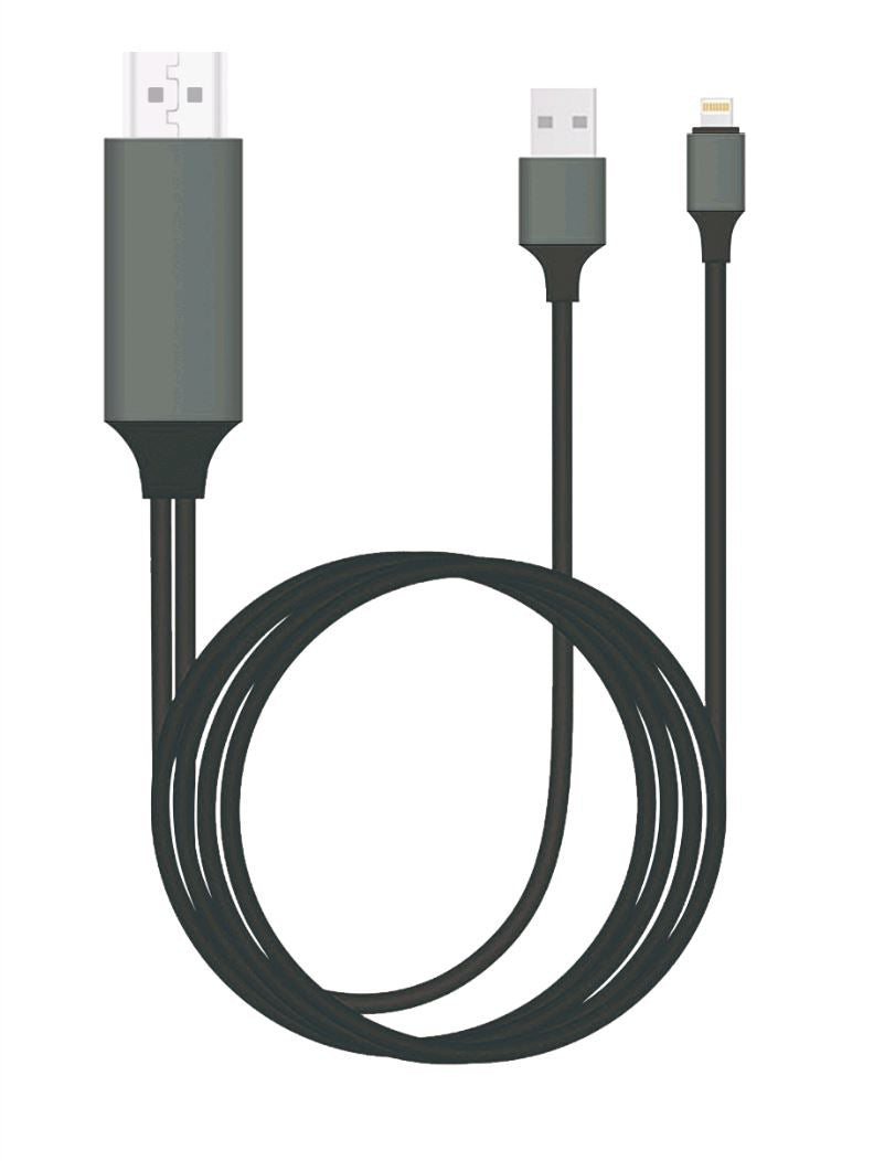 8 Ware Hdmi To Lightning 2m Cable For I Phone & I Pad Plug & Play Lightning Device To Hd Tv Or Monitor Retail Packaging