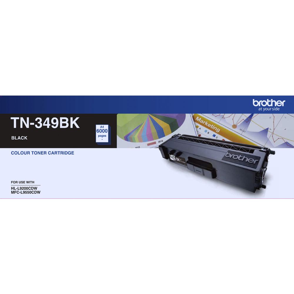 Brother Tn 349 Bk Super High Yield Black Toner Hl L9200 Cdw Mfc L9550 Cdw 6000 Pages
