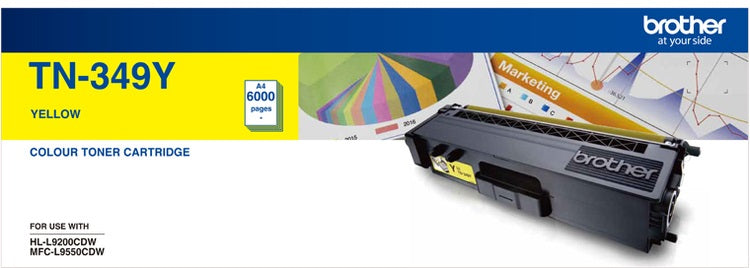Brother Tn-349Y Colour Laser Toner Super High Yield Yellow Hl L9200 Cdw Mfc L9550 Cdw 6000 Pages