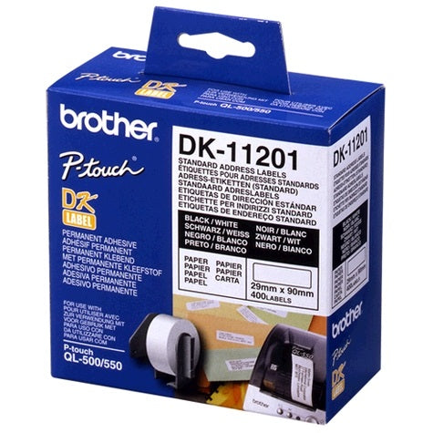 White Standard Address Labels, 29 Mm X 90 Mm 400 Labels Per Roll Brother White Standa