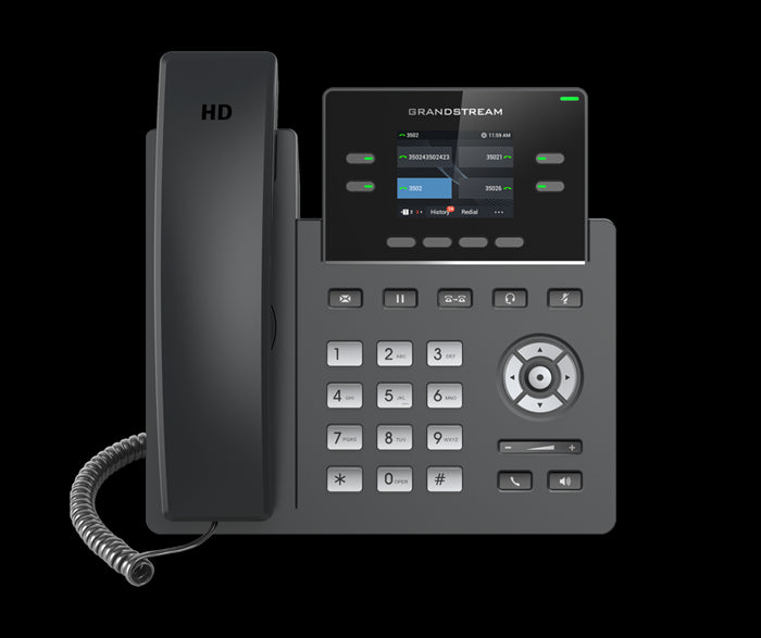 Grandstream Grp2612 W 4 Line Ip Phone, 2 Sip Accounts, 320x240 Colour Screen, Hd Audio, Inbuilt Wi Fi, Includes Psu