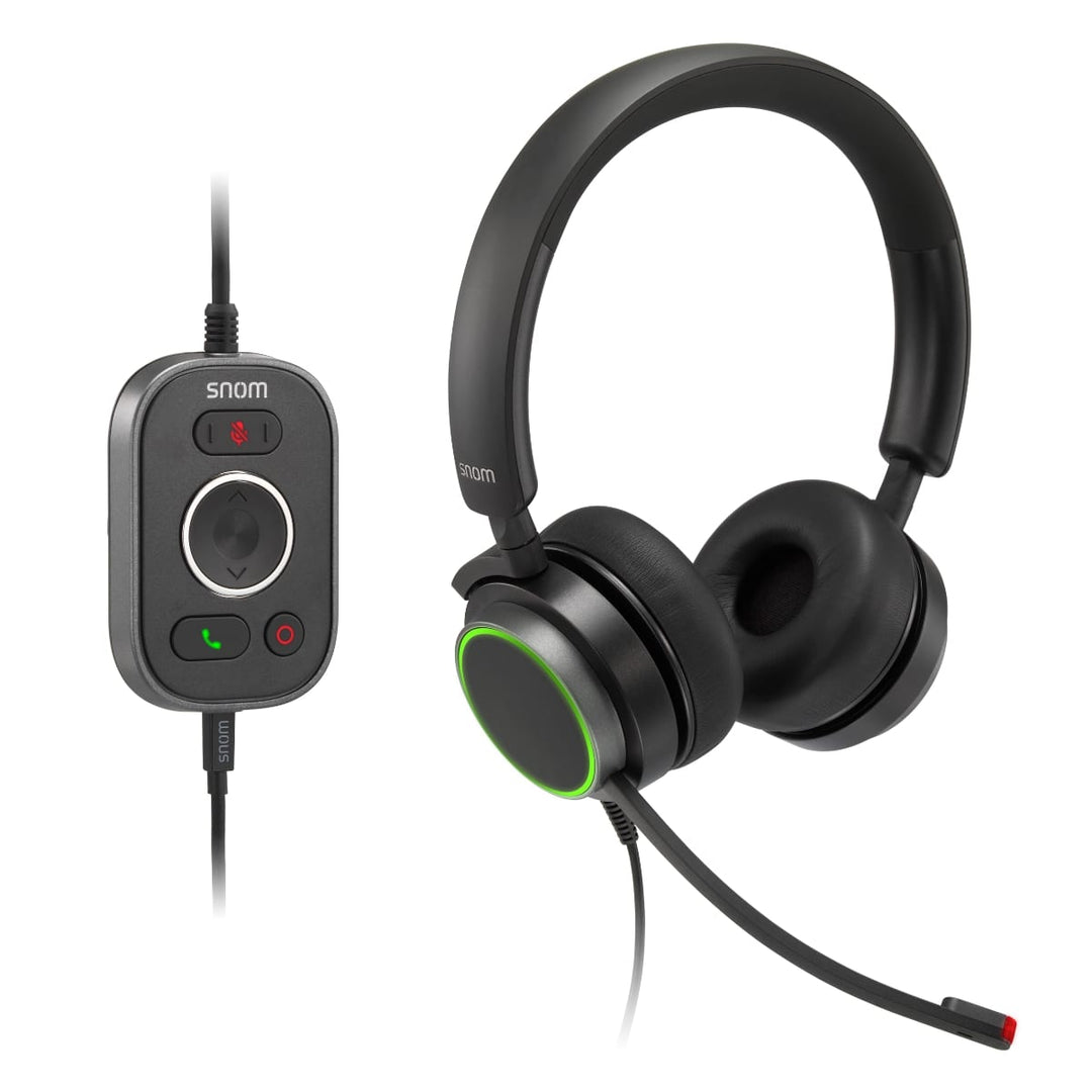 Snom A330 D Headset, Wired Duo, Hd Audio Quality, Remote Control, Ideal For Video Telephony,