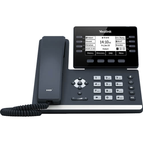 Yealink Sip T53 W, 12 Line Ip Hd Phone, 3.7' 360 X 160 Greyscale Screen, Hd Voice, Dual Gig Ports, Built In Bluetooth And Wi Fi, Usb 2.0 Port, Sbc Ready