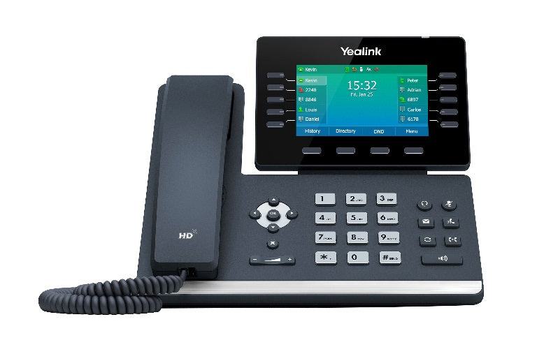 Yealink T54 W, 16 Line Ip Hd Phone, 4.3' 480 X 272 Colour Screen, Hd Voice, Dual Gig Ports, Built In Bluetooth And Wi Fi, Usb 2.0 Port, Sbc Ready