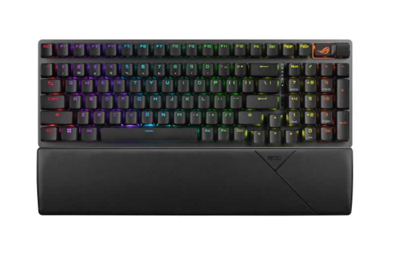 Asus Rog Strix Scope Ii 96 Wl Storm Switch Wireless Gaming Mechanical Keyboard, Tri Mode Connection, Streamer Hotkeys, Pbt Keycaps, Clicky