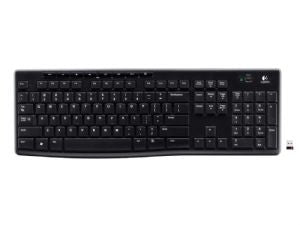Logitech K270 2.4 G Hz Wireless Full Size Keyboard 128 Bit Aes Encryption 24 Month Battery Life Spill Resistant Durable Uv Coated Keys