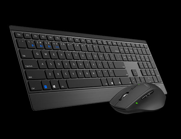 Rapoo 9500 M Bluetooth & 2.4 G Wireless Keyboard Mouse Combo Black Multi Device Connection Adjustable1600 Dpi 4.5mm Ultra Slim. 12 Months Battery Life
