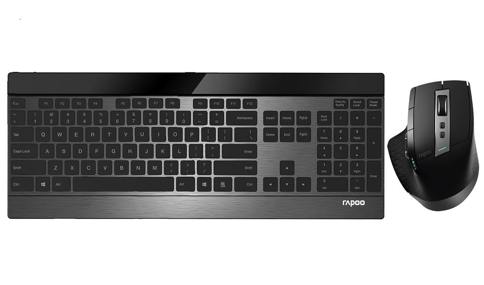 Rapoo 9900 M Multi Mode Wireless Ultra Slim Keyboard & Mouse Bluetooth 4.0, 2.4 G Multi Mode Switch, Ultra Slim Keys, Adjustable Dpi