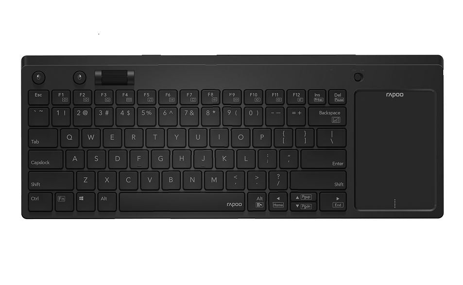(Ls)rapoo K2800 Wireless Keyboard With Touchpad & Entertainment Media Keys 2.4 G Hz, Range Up To 10m, Connect Pc To Tv, Compact Design