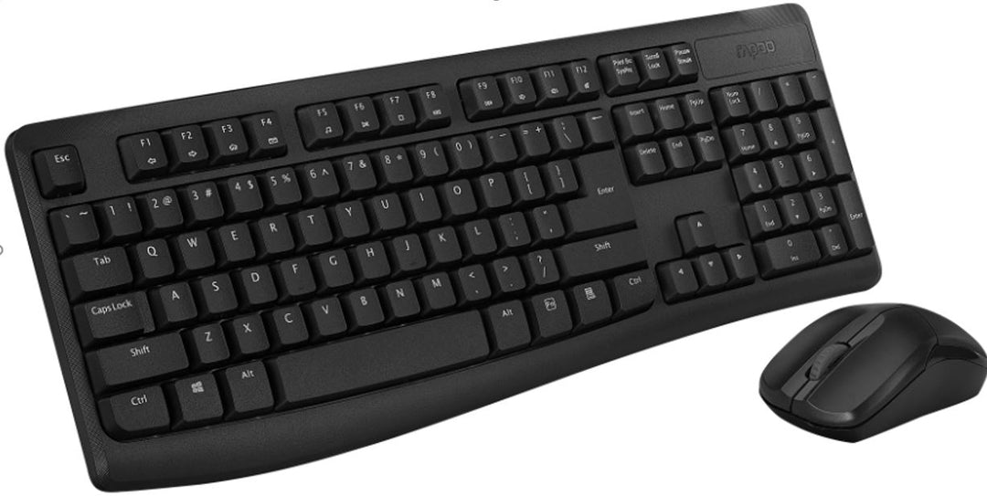 Rapoo X1800 Pro Wireless Mouse & Keyboard Combo 2.4 G, 10 M Range, Optical, Long Battery, Spill Resistant Design,1000 Dpi, Nano Receiver, Office Choice