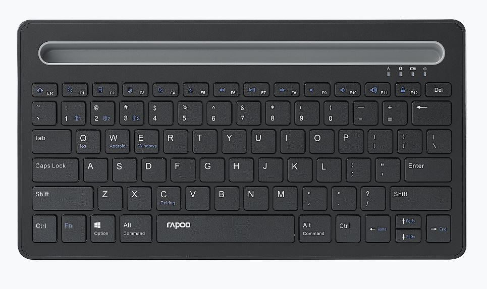 Rapoo Xk100 Bluetooth Wireless Keyboard Switch Between Multiple Devices, Computer, Compact And Stylish. Tablet And Smart Phone Mount Slot(ls)