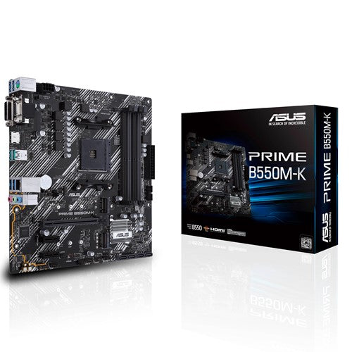 Asus Amd B550 M Prime B550 M K (Ryzen Am4) M Atx Mb, Dual M.2, Pc Ie 4.0, 1 Gb Ethernet, Hdmi/D Sub/Dvi, Sata 6 Gbps, Usb 3.2 Gen 2 A