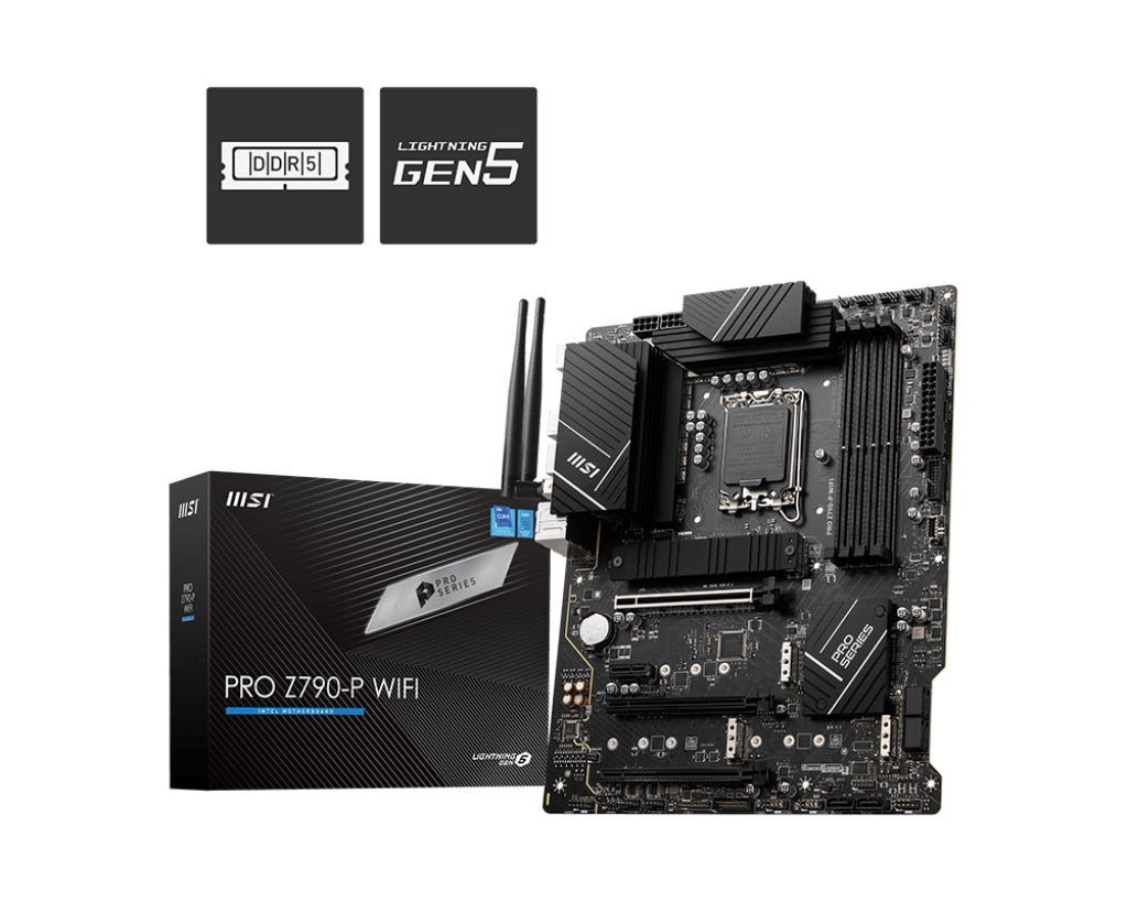 Msi Pro Z790 P Wifi Intel Lga 1700 Atx Motherboard, 4x Ddr5 128 Gb, 1x Pci E X 16, 1x Pci E X 14, 4x M.2, 6x Sata, 4x Usb 3.2, 4x Usb2.0,