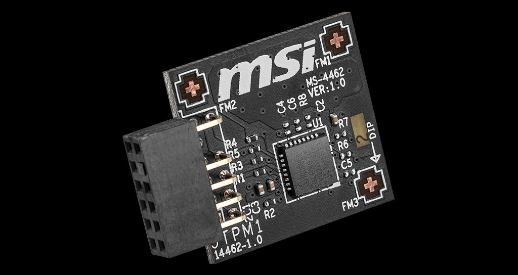 Msi Tpm 2.0 Module (Ms 4462) Spi Interface, 12 1 Pin, Supports Msi Intel 400 Series Motherboards And Msi Amd 500 Series Motherboards