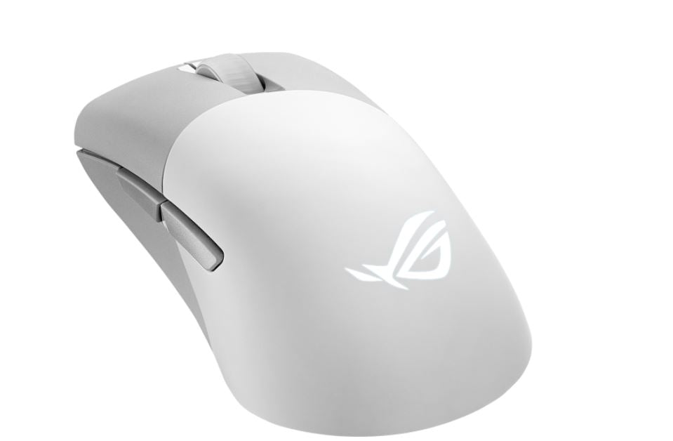 Asus Rog Keris Wireless Aim Point Wireless Rgb Moonlight White Gaming Mouse, 36,000dpi Optical Sensor, Tri Mode Connectivity, Rog Speed Nova, 79g, Swap