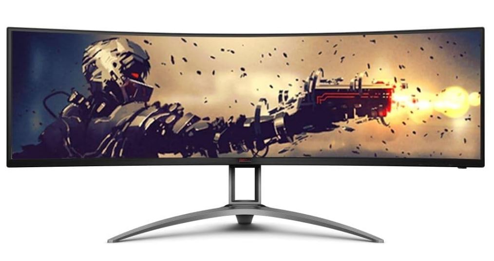 Aoc 49' Curved 1800 R, 5120 X1440 Dqhd, 32:9, Adaptive Sync, Hdr 400,1ms, 165 Hz ,3x Hdmi,1x Dp,Usb C , Speaker, Has, Kvm Ultra Wide Monitor